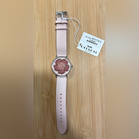 Coach Perry Watch With 36mm Flower Face Pink Leather Band - Picture 5 of 6